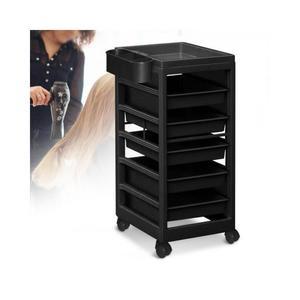 cart-501 이동수납장 루미나D 이동식 검정 미용실카트 트롤리