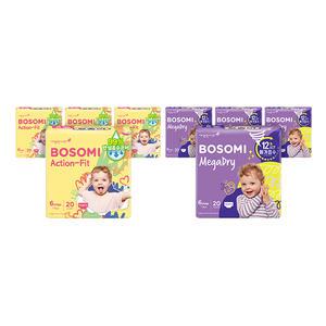 NEW 보솜이 팬티기저귀 점보형 액션핏 20입, 4팩, 1개 + 메가드라이  20입, 4팩, 1개