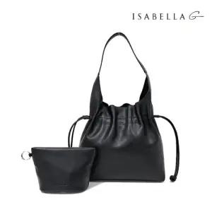 [이사벨라G] 스트링 소가죽 숄더백 - 블랙