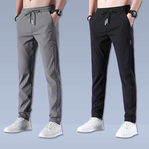 쿨테크 남성 여름 아이스 냉장고바지 일자핏 밴딩바지 2ea