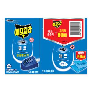 에프킬라 매트 히터(훈증기) ,1개 + 모기약 리필 , 90매입