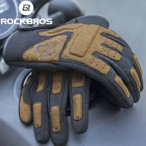 자전거장갑 ROCKBROS-남성 및 여성용 스크린 터치 오토바이 장갑 봄 가을 방풍 MTB 전체 손가락 사이클링