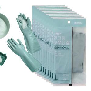 코멕스 면코팅 고무장갑 민트 L(대) X 10개