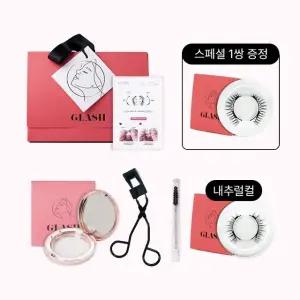 방송에서만 1쌍 더! 글래쉬 반영구 착붙 속눈썹 풀세트 (내추럴컬1쌍+스페셜컬1쌍+자석뷰러+브러쉬+케이스+