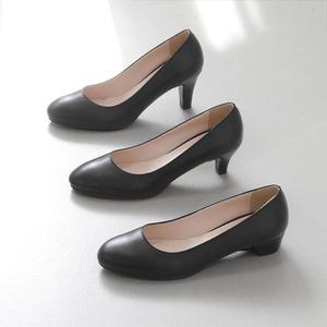 발편한 여성 구두 면접 승무원 유니화 정장 빅사이즈 (3/5/7cm) 블랙슈