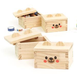 목공 체험 곰돌이 뚜껑함 상자 우드 키트 수업 재료 반제품 만들기 우드버닝 쓸모좋은목공키트