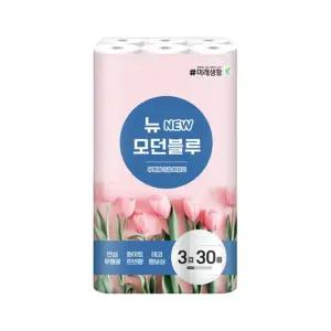 뉴 모던블루 두루마리 휴지 3겹 화장지 30롤/집들이/선물/30M/펄프/롤티슈/화장실/리빙/대용량/두루마기