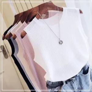 [오노마] ONM 골지 라운드 민소매 여자 나시 티셔츠 캐주얼 여름  10383517)