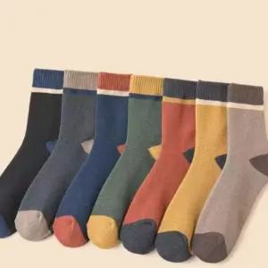 따뜻한 장목 남성 포근한 방한 기모 미끄럼방지 양말 기본형 보온 겨울 7켤레 신축성