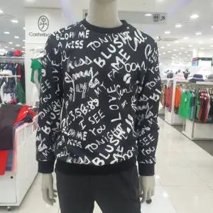 남성 전판 레터링 그래픽 맨투맨 BGDSTL010bk111_US