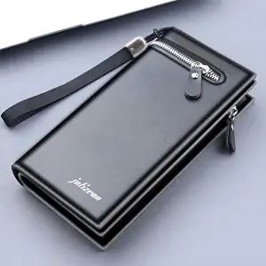 지갑 가죽 카드 남자 핸드폰 지퍼 장지갑 롱지갑-WFH3TEO