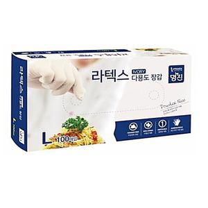 명진 다용도장갑 라텍스장갑 1통 100개입 (L) 나트릴장갑 청소장갑 JAWDE374B