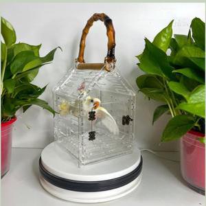 앵무새이동장 미니 아크릴 소형 방한 케이지 새장 운송 백팩