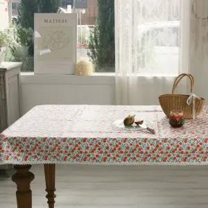 북유럽 오렌지 직사각 2인 4인 6인 방수코팅 테이블보 3size 2colors