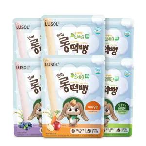 [G][루솔] 유기농 현미 롱떡뻥 3종 6팩(사과당근/단호박브로콜리/블루베리)