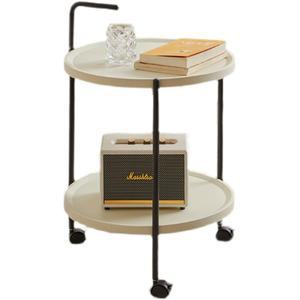 철제 원형 탁자 슬라이딩 스탠드 바퀴달린 이동식 티테이블 달린 커피 높이조절 폴딩 실버