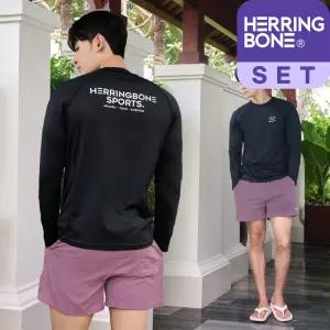 남자 래쉬가드세트 세미 레귤러핏 긴팔 수영복 반바지 스윔팬츠 보드숏 비치웨어 상하의 RI378 AI335