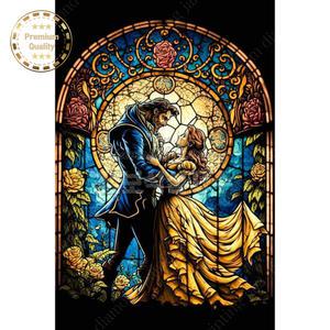 보석비즈십자수 스테인글라스 미녀 야수 잼보석 대형