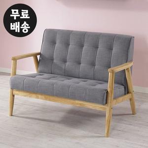 [벤티스가구]제이 원목 패브릭 소파 2인용 디자인 카페 쇼파 미니 페브릭 소파 2인(내츄럴그레이)