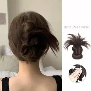 까치번 클립형 집게핀 내츄럴 로우번 부분가발 패션가발