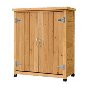 야외 수납장 간이 창고 농기구 보관함 원목 캐비닛