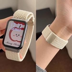 Redmi Watch 5 4 스트랩 솔로 루프 용 마그네틱 땋은 나일론 밴드 Xiaomi Mi Band 9 8 Pro Belt 조절 가능