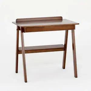 아트박스/마전동상회 고무나무 원목책상 서랍형 공부책상 1인데스크