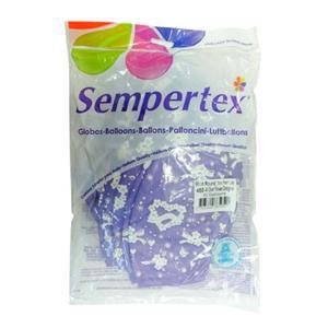 하트플라워 리본무늬인쇄 대형보라색풍선 90cm고무풍선 1개입