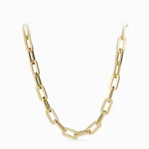 18K 모던 할로우 클립 체인 목걸이 중