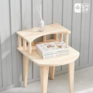 노송가구 샤르망 하프 편백나무 침대 협탁 테이블
