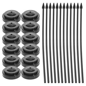 미니배너거치대 12개 6개입 3x27cm 검정 깃대 받침대 포함 테이블 책상 깃발 프레임 스탠드 플라스틱 배너