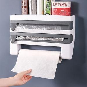쿨샵 주방 키친타월 랩호일 3단거치대 올인원수납선반 주방정리용품 그릇정리함 그릇정리대