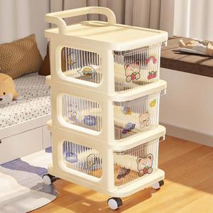 기저귀보관함 신생아수납장 3단 바퀴달린 서랍형 기저귀트롤리 투명한 2단
