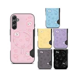 갤럭시와이드8 (M166) 갤럭시M16 몽몽 두들 맥세이프 카드 2장 수납 범퍼 케이스 카드포켓