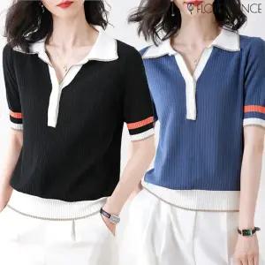 [루미루나]배색단추썸머니트2종