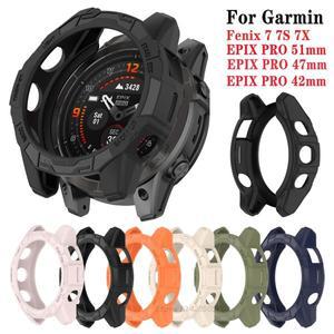 가민피닉스 Garmin Fenix 7 7S 7X 범퍼 실리콘 커버 용 보호 케이스 Garmin Epix Pro 42mm 47mm 51mm 중