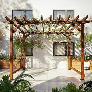 포도나무 정자 방부목 프레임 그늘막 조립식 파고라