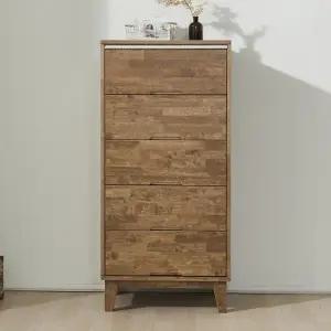 [히트가구] G4103 고무나무 원목 5단 서랍장 600 (착불)