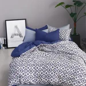 에스닉 국산 순면 이불커버 광목 30수 S D Q 싱글 더블 퀸 사계절 기품있는 네이비