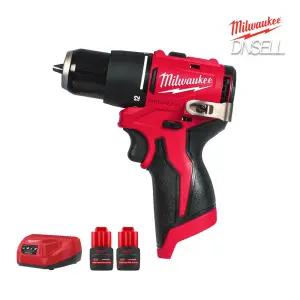 밀워키 M12 BLPDRC-252C 콤팩트 브러쉬리스 해머드릴 드라이버 전동동구 +드릴비트(랜덤)