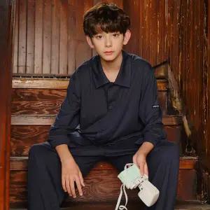 [보리보리/마밤]마밤 MSMV 피치기모 아동 주니어 잠옷 초등학생 파자마 실내복 세트 에센셜차콜그레이