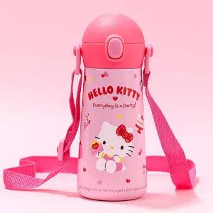 산리오 헬로키티 물병 더보틀 원터치 어깨끈 이중스텐물통 유치원 어린이집 초등학생소풍텀블러