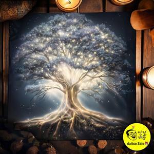 생명의 나무 타로 천 제단 별이 빛나는 다채로운 식탁보 요술 점성술 오라클 카드 매트 읽기