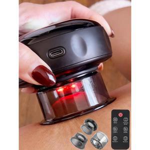 SHKIBY 오리지널 5-in-1 스마트 컵핑 테라피 마사지기, 표적 , 매듭, 근육통, 순환, 휴대용 전기 마사지기 키트-다크 블랙