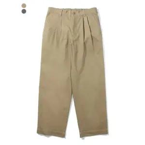 [본사][카이아크만]유니) 기모 코튼스판(트윌) 1/2밴딩 더블 플리츠 와이드 (FKQWDYW763P)