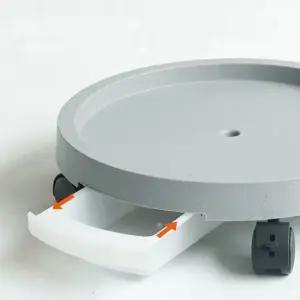 물받이 화분 받침대 중형) 화분받침대 물받이 서랍수납 바퀴 원형화분대