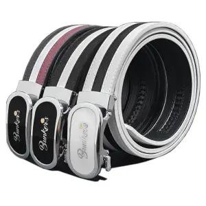 라운딩 벙커스볼 삼선가죽벨트 남자 남성 골프 버클