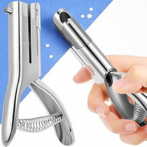 헤비 듀티 홀 펀치 싱글 원 페이퍼 롱 리치 감소 노력 2인치 딥 인후 핸드 합금 ID PVC 카드용 5인치 높이 25장 용량(1개, 1/8인치 홀)