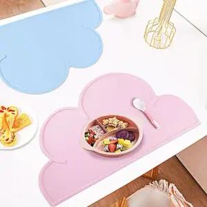 실리콘 클라우드 블루 식탁테이블매트 매트 식탁 캠핑테이블매트 책상매트 방수테이블매트