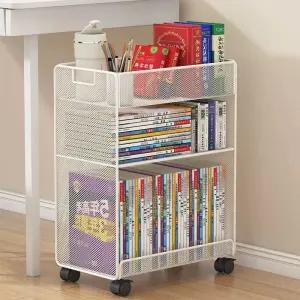 이동식 책상밑 철제 데스크 대형 선반 정리대 화이트